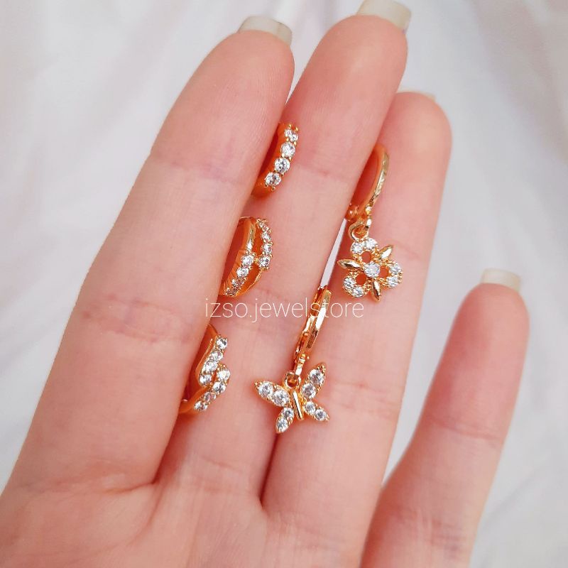 Anting Xuping New Collection lapis emas 18k Anting Jepit Anting Jurai Anting hoops