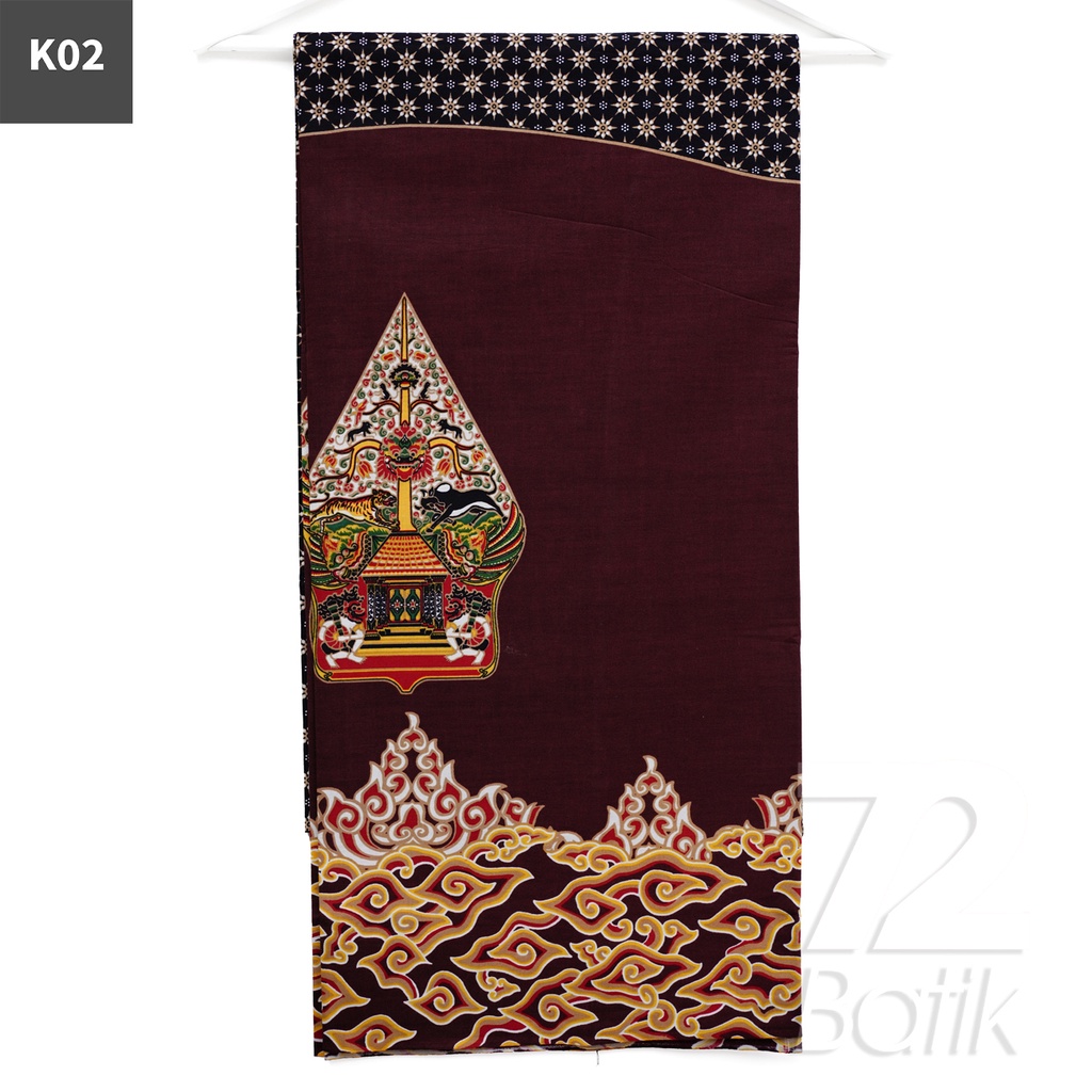 KAIN BATIK PREMIUM Bahan Katun Motif Wayang Mega Warna Merah 721458 Cap 72 Jarik Jarit Samping Kebat Panjang Batik Katun Modern Premium Bahan Seragam Batik Pernikahan Kantor Keluarga Murah Kamen Jadi Batik Bali Lembaran