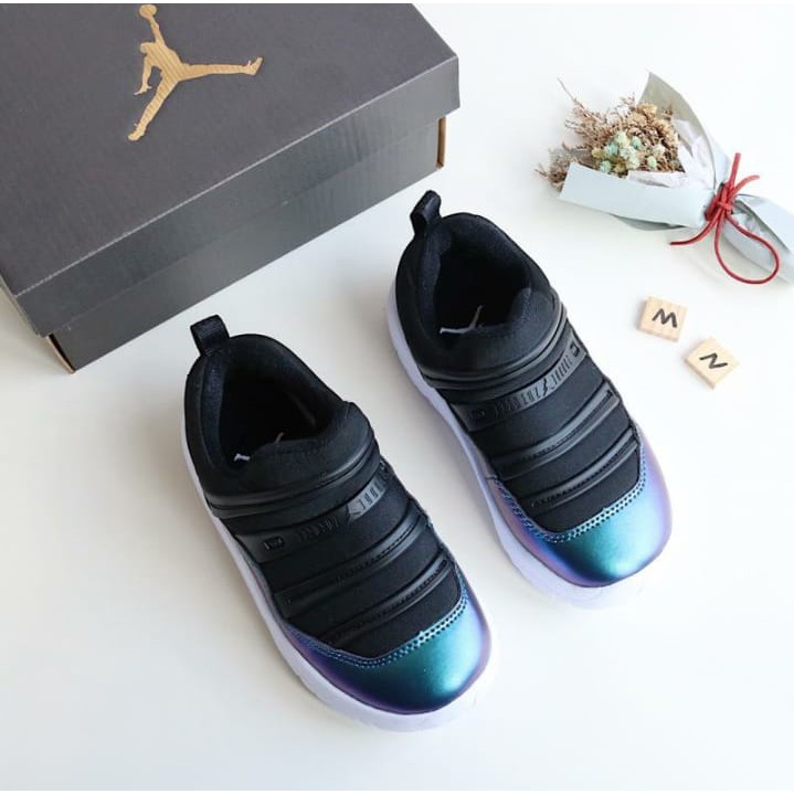 SEPATU KIDS AIR JORDAN 11 RETRO LITTLE FLEX PS BLACK/ SPACE BLUE