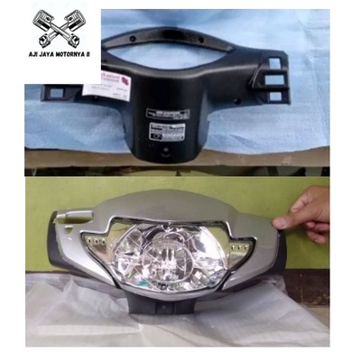 batok kepala depan belakang supra x 125 lama silver plus refelktor lampu / batok lampu depan belakan