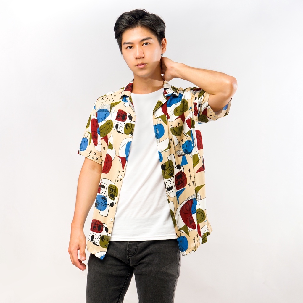 Kemeja Hawaii Printing Cuban / Kemeja Casual Shirt Rayon