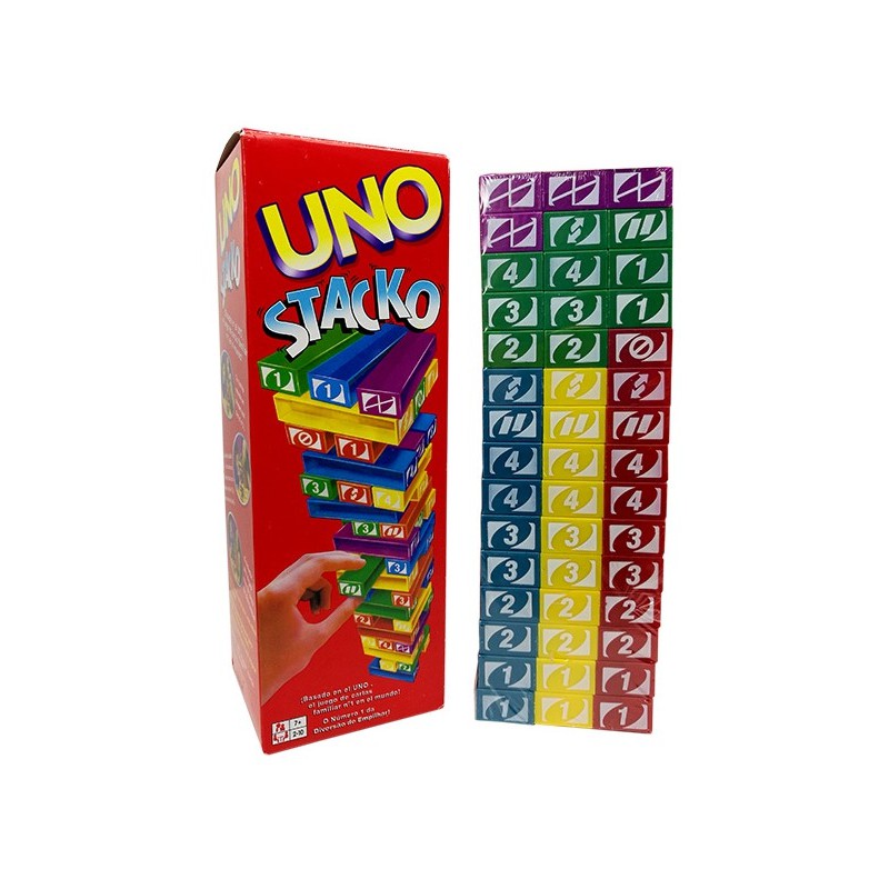 uno stacko game mainan keluarga uno balok