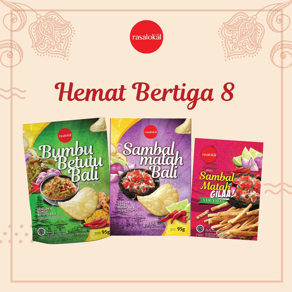 

Rasalokal Paket Bertiga 8 - Sambal Matah Bali - Bumbu Betutu Bali - Sambal Matah Gila