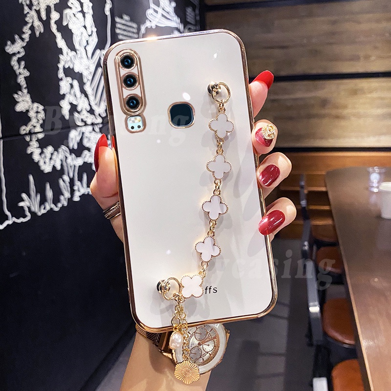 Soft Case Bahan Silikon Dengan Liontin Clover Untuk Huawei P20 Lite P30 Pro P40 Y9S Mate 20 Mate30 Mate40