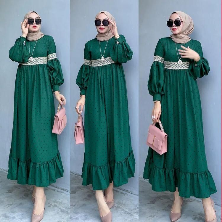 Gamis wollpeach Polcadot Clauzia Maxi