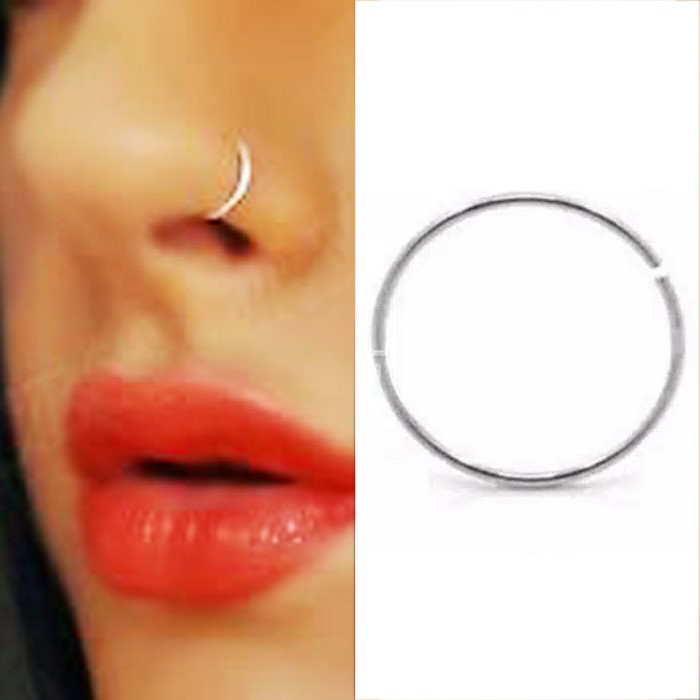 ANTING HIDUNG SILVER 1 pcs tanpa tindik AKSESORIS FASHION INDIA MURAH