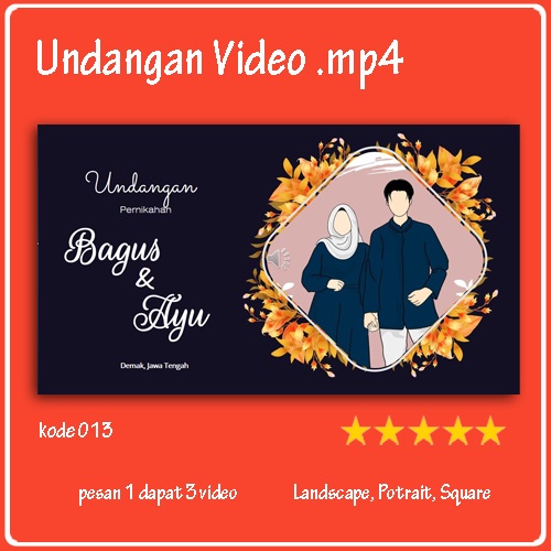 [ VIDEO DENGAN FOTO TERMURAH ] UNDANGAN DIGITAL VIDEO PERNIKAHAN UNDANGAN NIKAH MODEL 013