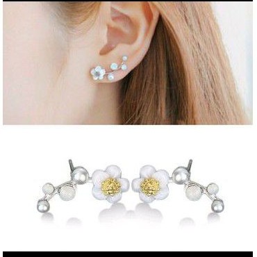 ANTING KOREA ANTING BUNGA MUTIARA PERHIASAN WANITA