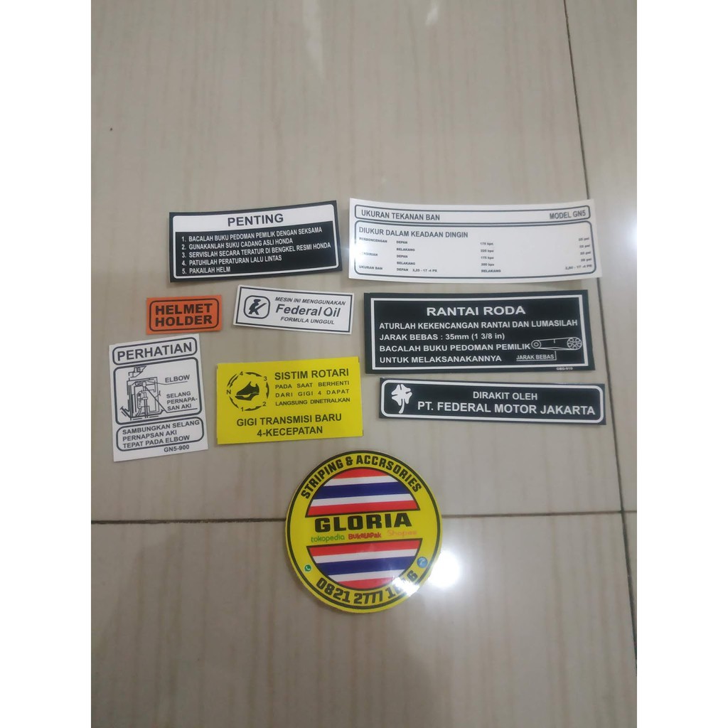 Stiker Set Ori  Pelengkap Body Honda Astrea Grand Impressa Legenda 2