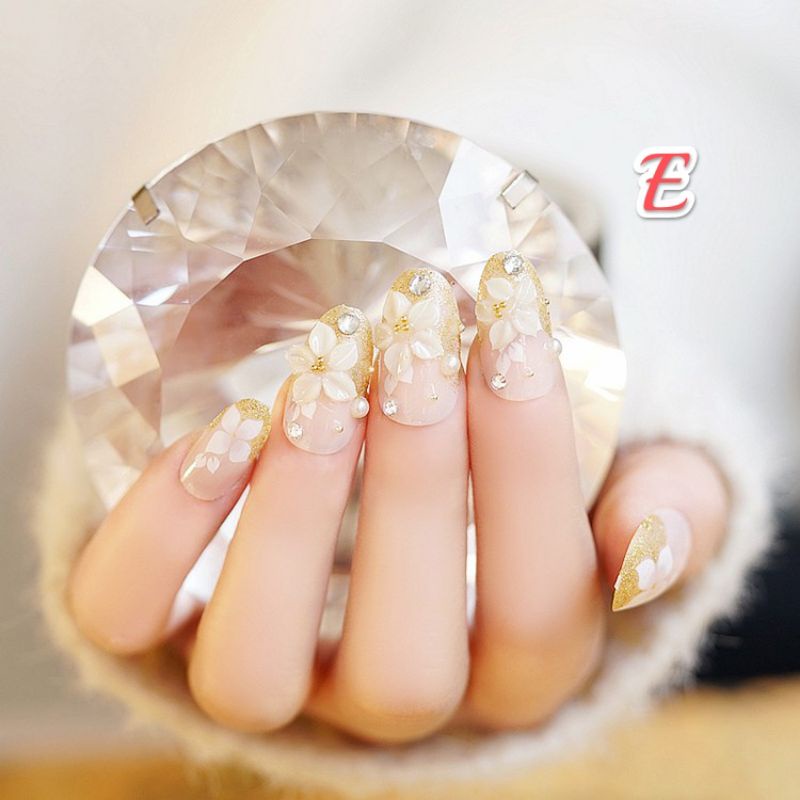 KUKU PALSU MURAH GLAMOUR/ FAKE NAILS FREE LEM KUKU/KUKU PALSU 3D PENGANTIN