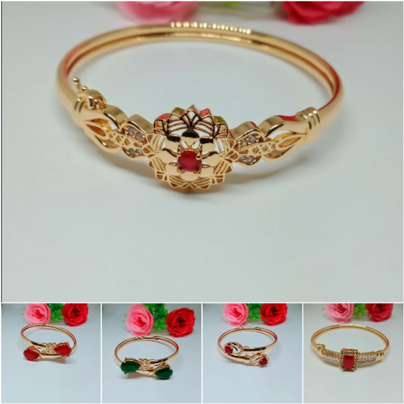 Fourfashion Gelang Bangle Motif Batu Pernata Kekinian HH070