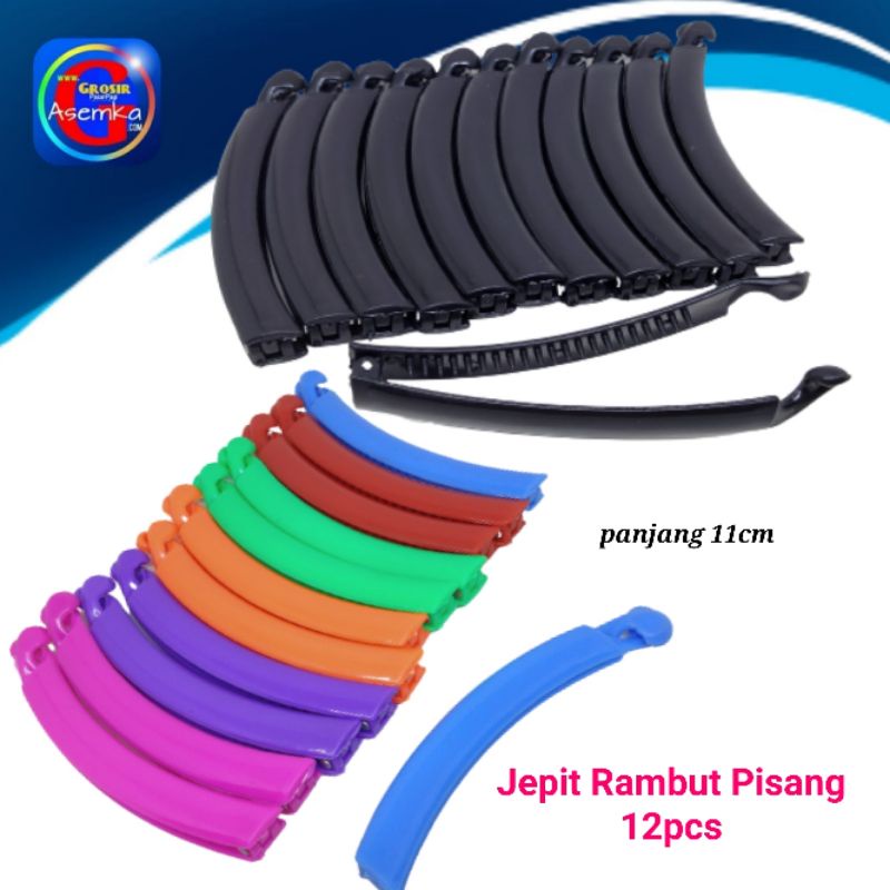 Jepit rambut Pisang panjang 11cm isi 12pcs