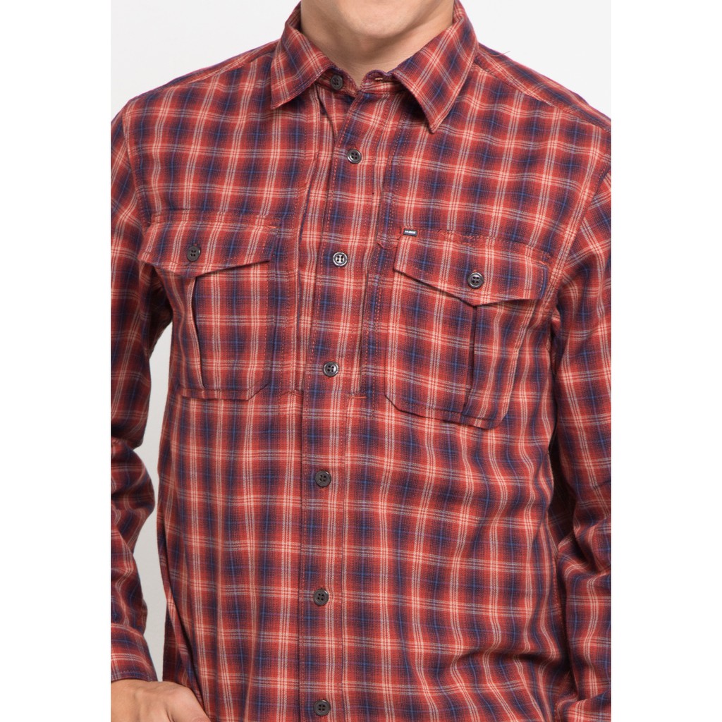 Kemeja Lengan Panjang Pria Asli MGee 3451C Original Distric 005 Red