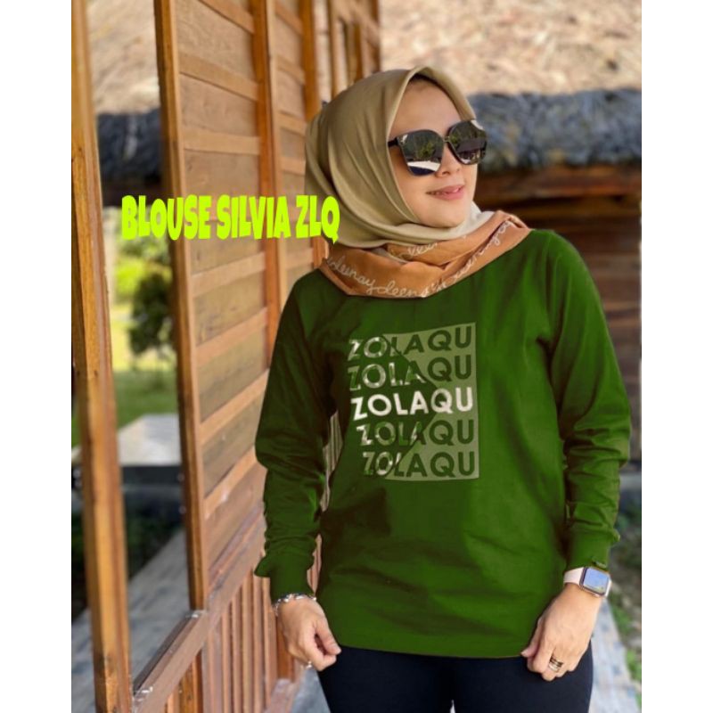 COD ✔️ATASAN zolaqu L-XL-XXL/blouse aqila/blouse silvia/blouse great Love/blouse zlg-Silvia Hijau