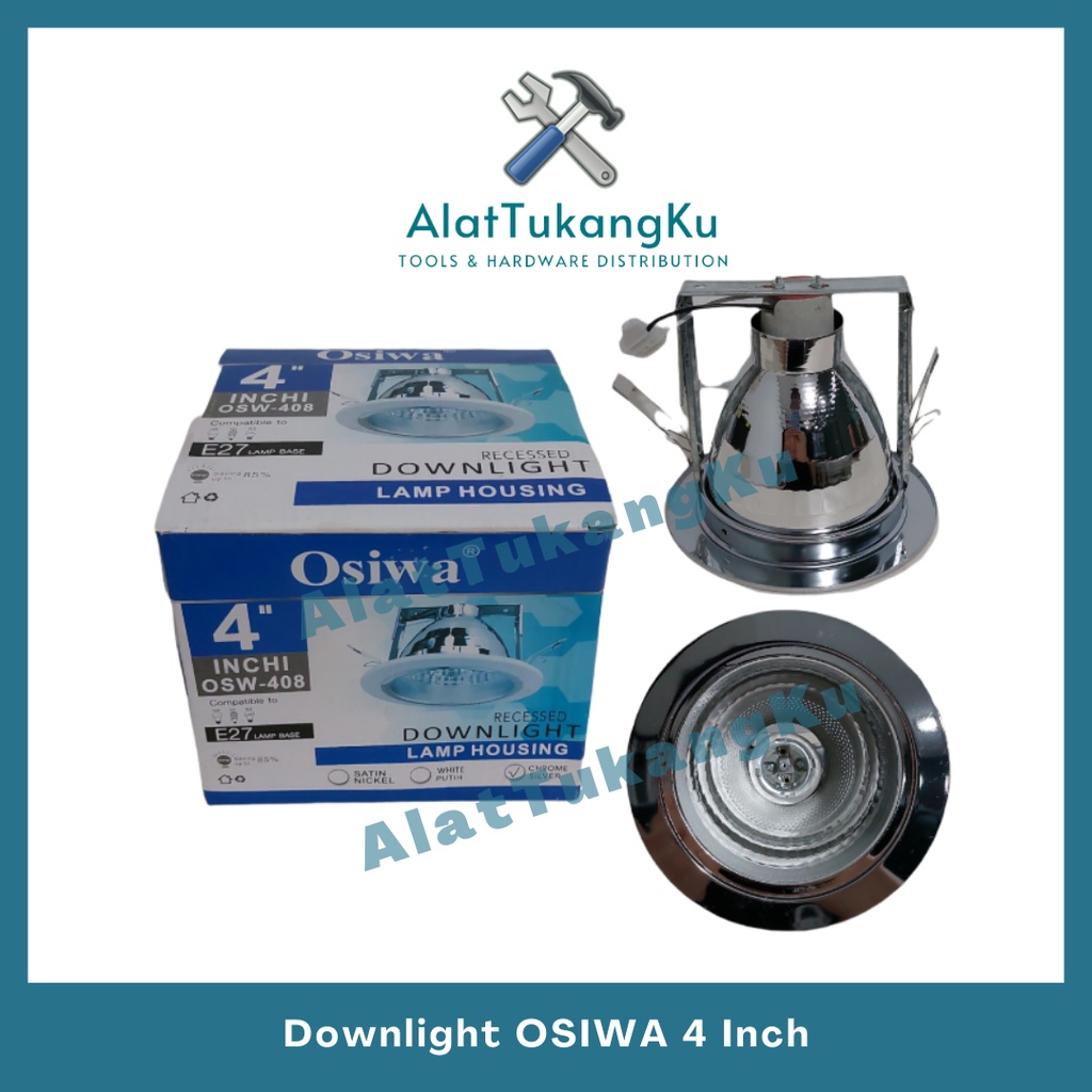 Fitting / Kap Lampu Downlight Tanam Osiwa 4 inch Putih SNI