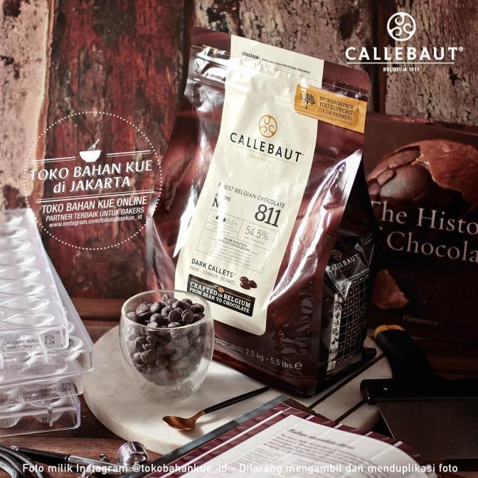 

] Callebaut 811NV Dark Chocolate 54,5% Couverture 500gr Coklat Baking