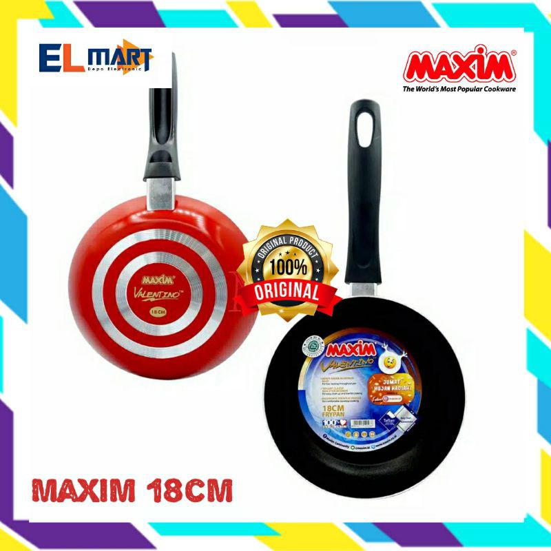 Maxim valentino frying pan non stick 18cm wajan penggorengan anti lengket 18 cm