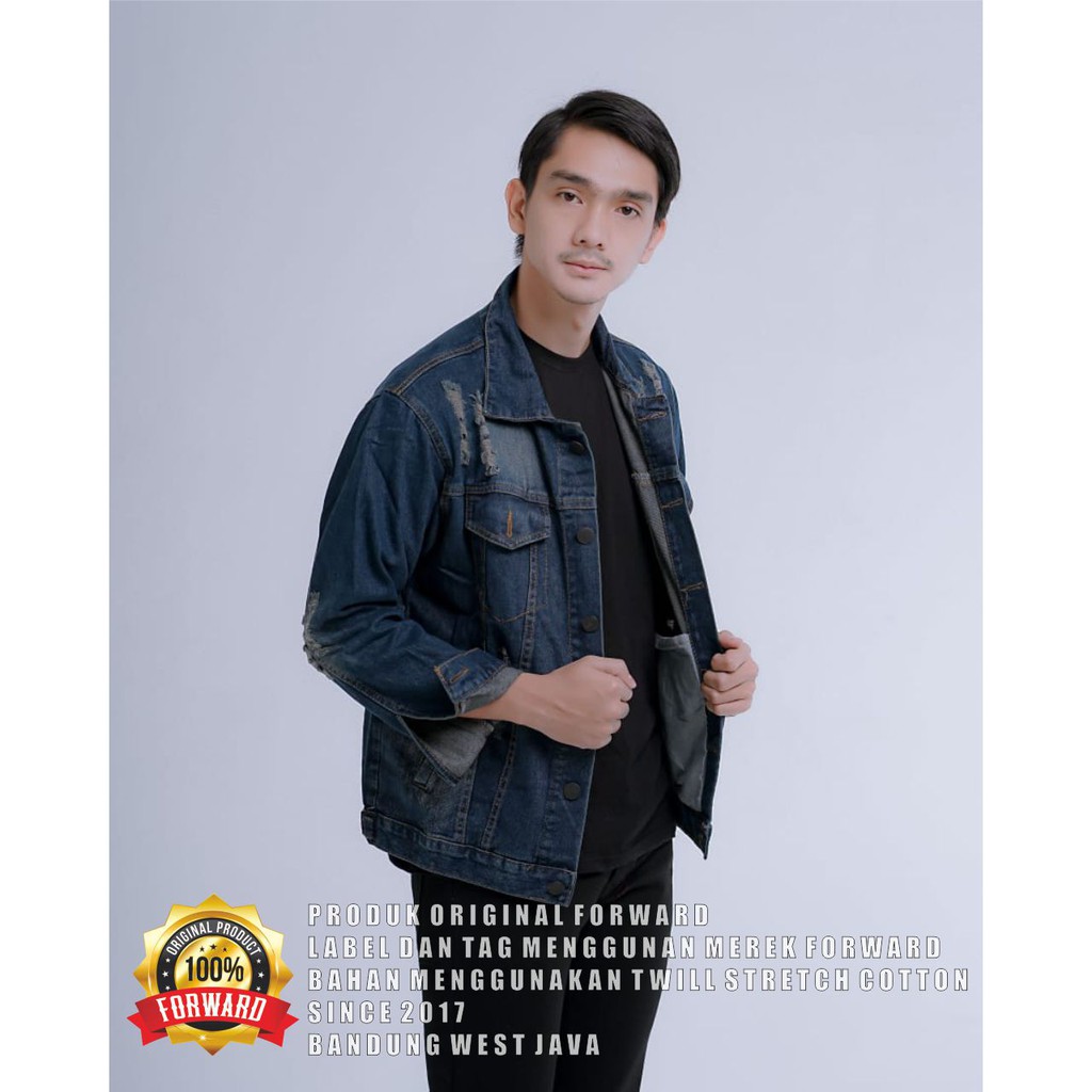 Jaket Jeans Denim destroy original forward