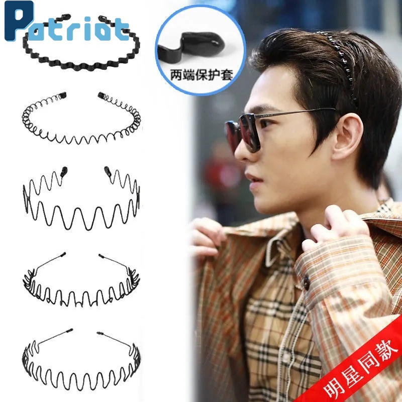 Unisex Black Wavy Hair Head Hoop / Fashion Non slip Metal Spiral Wave Headband Hairpins Hair Hoop Hair Accessories