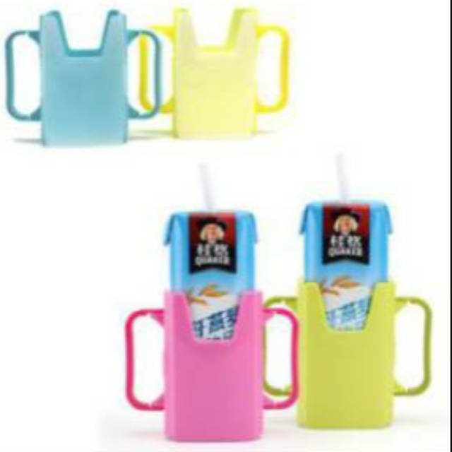 Tempat Susu kotak ,milk uht, jus buavita/ holder cup pegangan