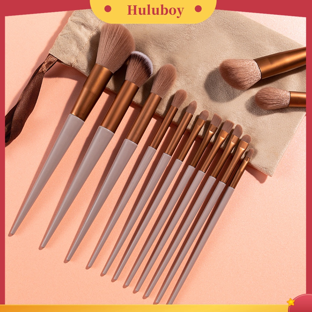 Huluboy Huluboy♡ 13pcs / Set Brush Foundation / Concealer / Bedak Ringan Untuk Makeup / Kosmetik Wanita