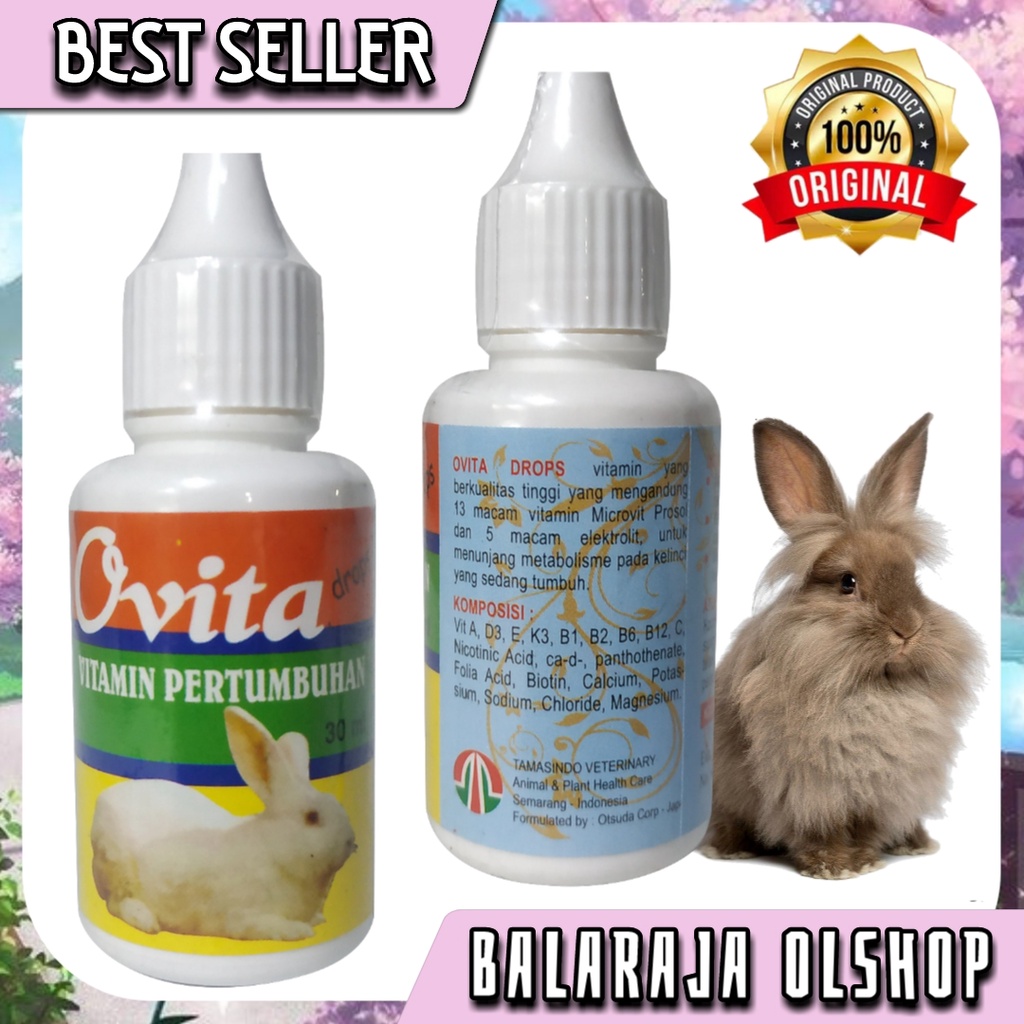 VITAMIN PENAMBAH NAFSU MAKAN DAN PERTUMBUHAN KELINCI - OVITA 30 ML