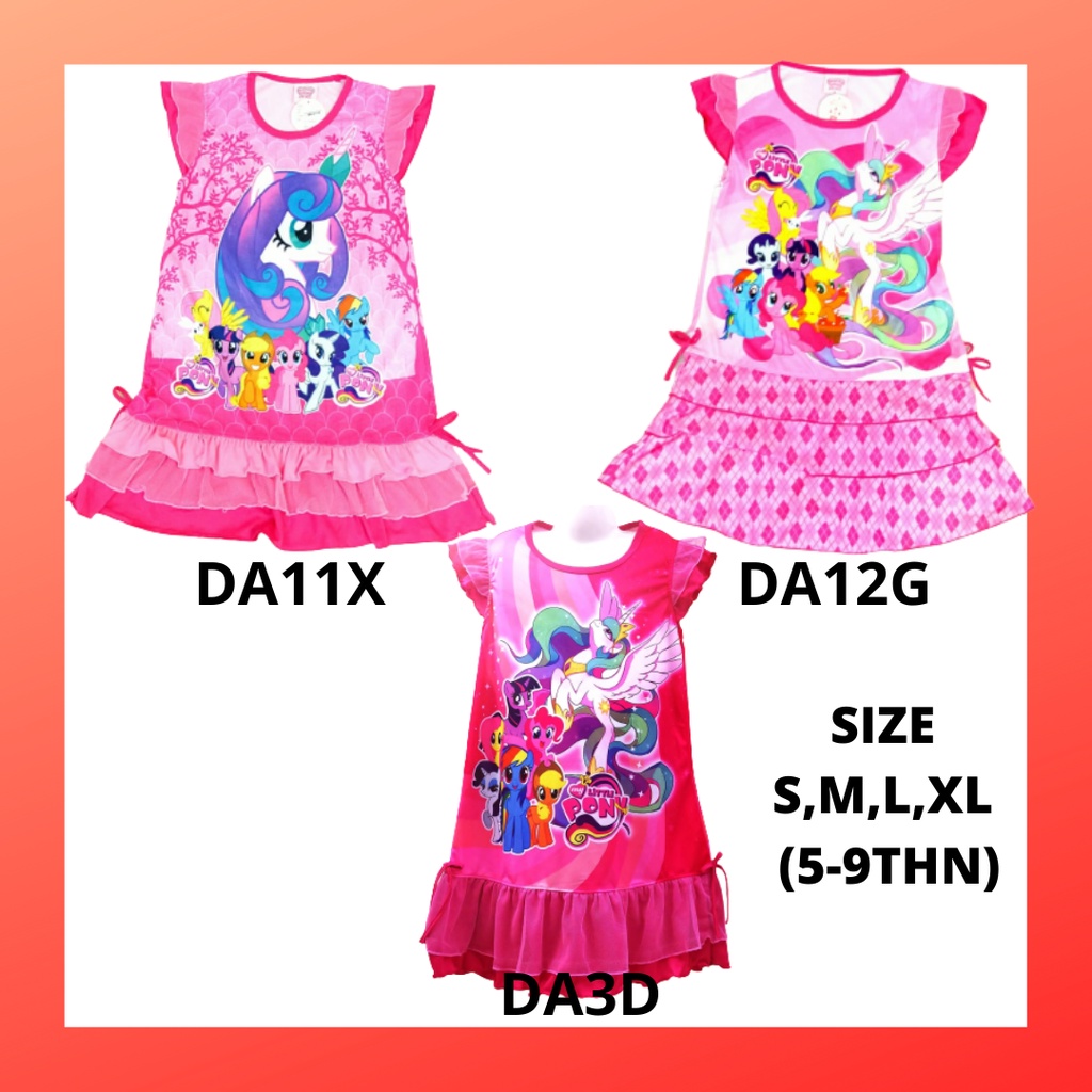 Baju anak perempuan daster little pony pakaian dress rok terusan
