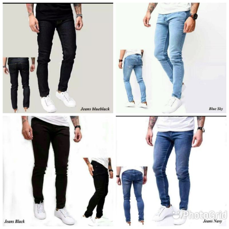 Bayar di tempat Celana jeans panjang pria slim fit skinny