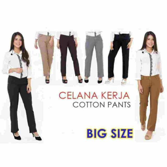 Celana formal bahan wanita bigsize xxl-5L