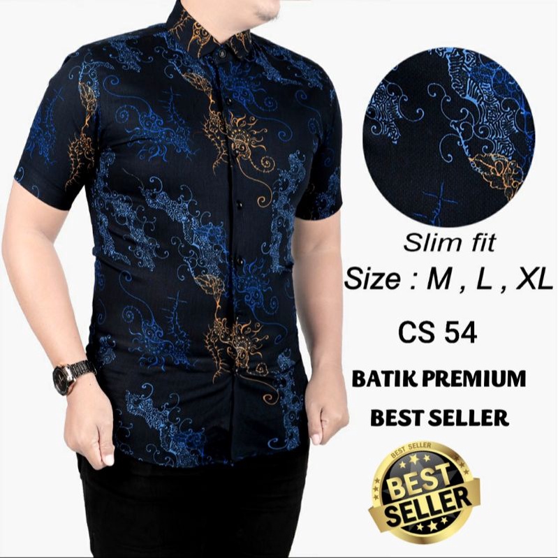 KEMEJA BATIK PRIA SLIM FIT LENGAN PENDEK LUIGIBATANI LBS1048