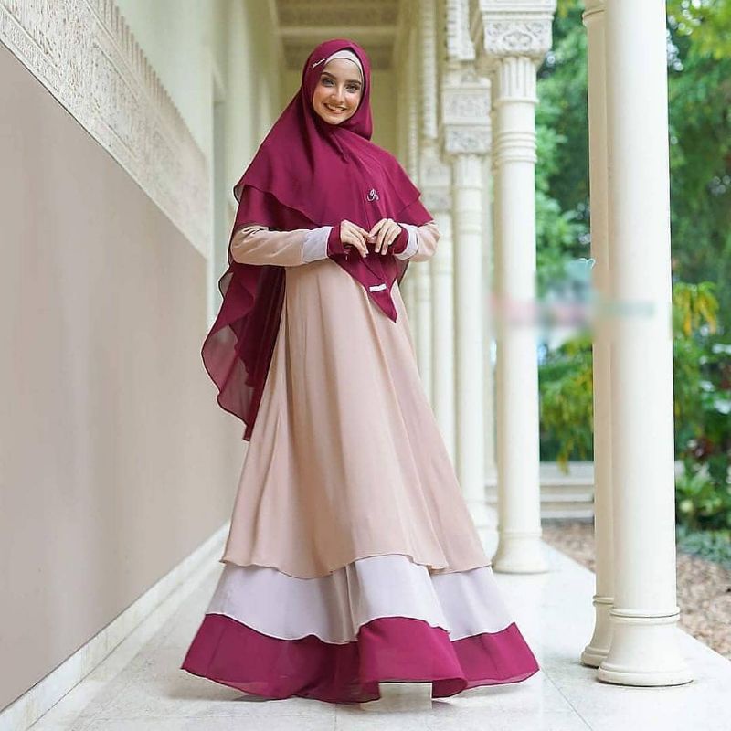 Gamis Syar'i Asdf Terbaru Havana Syar'i +Krudung ( Hijab )
