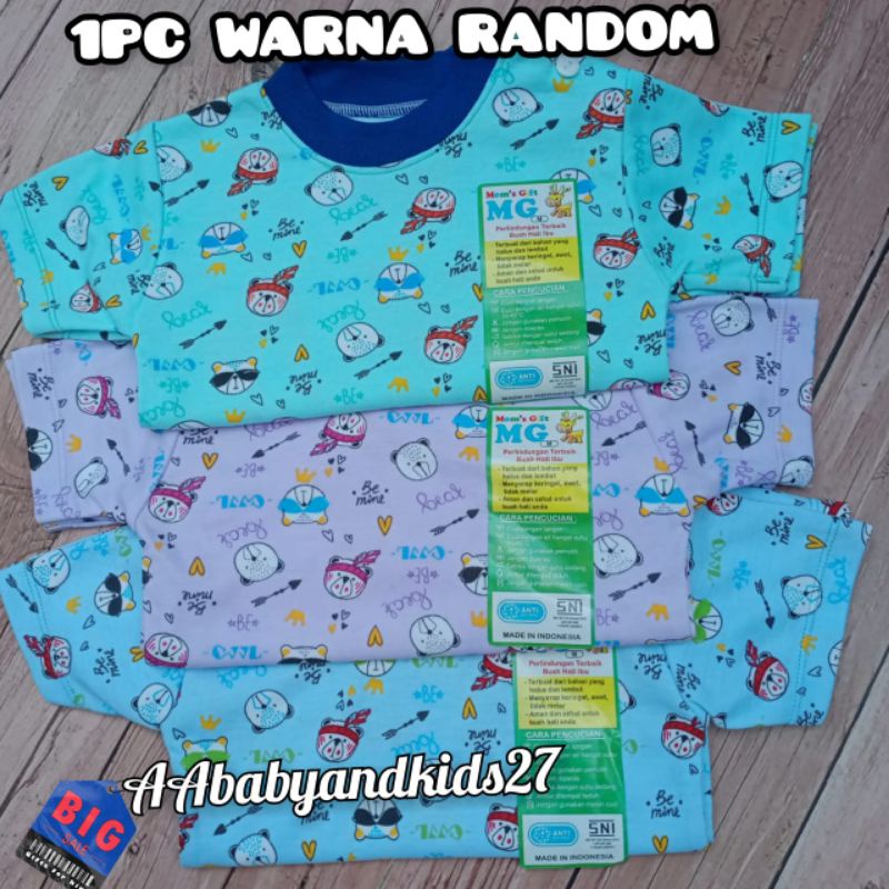 PRODUK TERBARU!!!MOMS GIFT Kaos Oblong Bayi Kancing Bahu Lengan Pendek Ukuran M L SNI