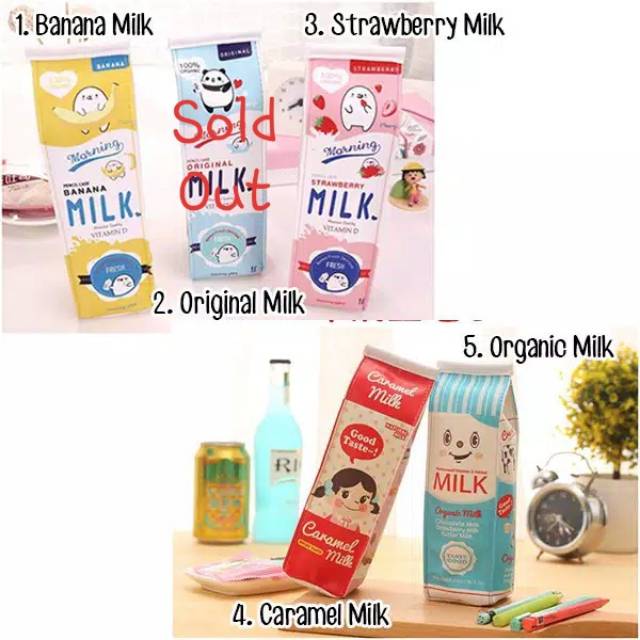

Kotak Pensil bentuk Susu / Milk Carton Lucu