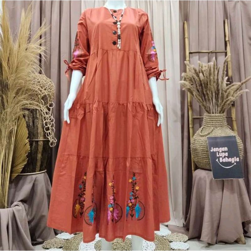 Gamis katun Variasi Bordir