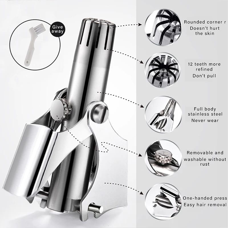 Gunting Bulu Hidung /Nose Hair Trimmer Unisex Trimmer Alat Pencukur Bulu Hidung Tanpa Baterai F822