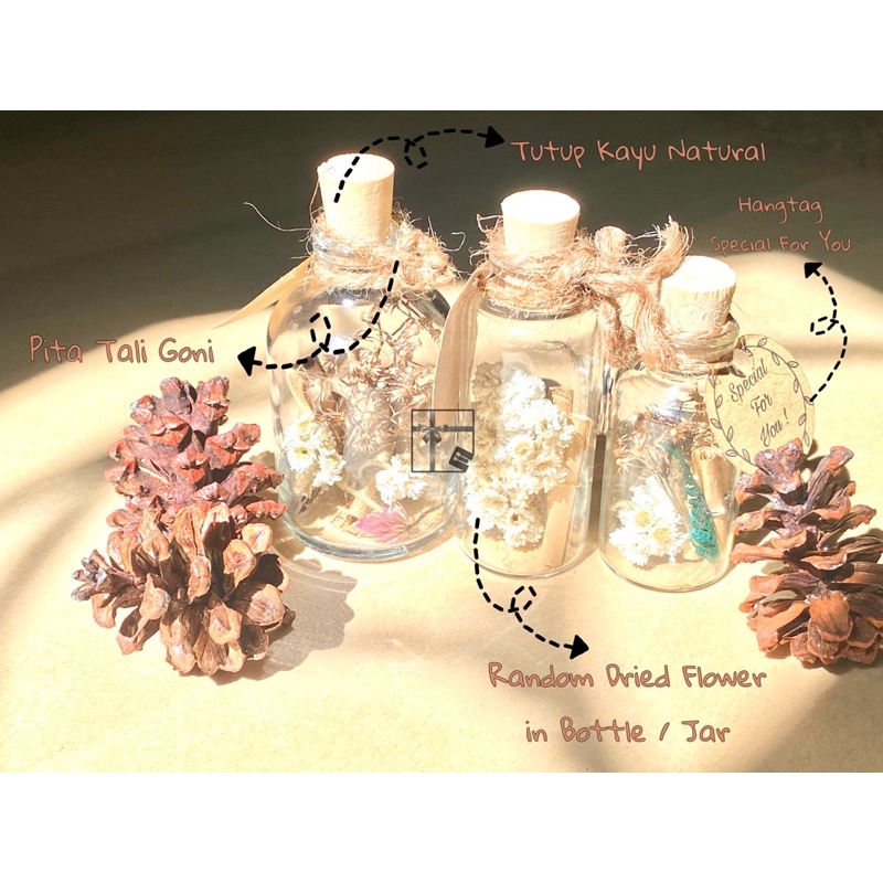 Dried Flower in Bottle / Wish in jar Surat Dalam botol