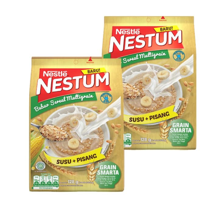 

NESTUM Bubur Sereal Multigrain 3in1 Polybag(4 x 32g)Susu Pisang[2 Pcs]