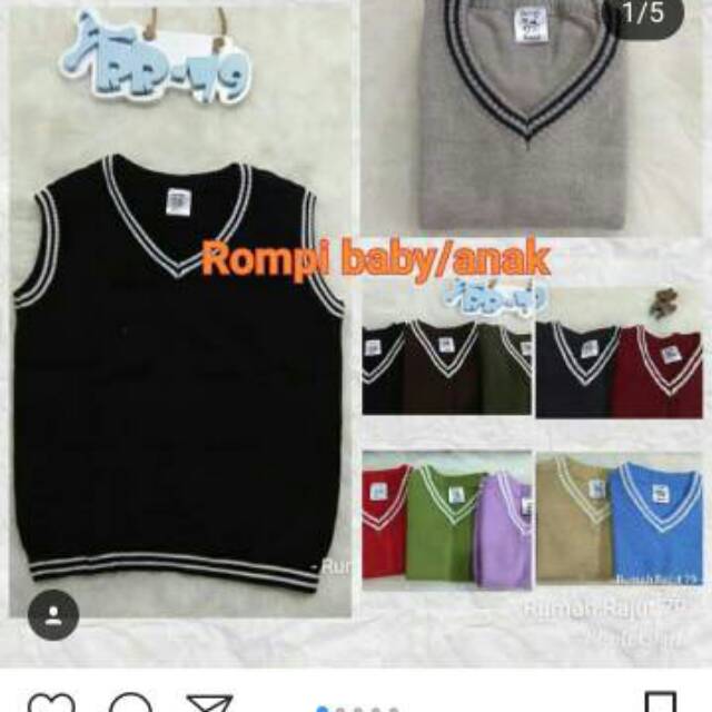 Rompi/vest rajut Anak RA 103 size S, M, L