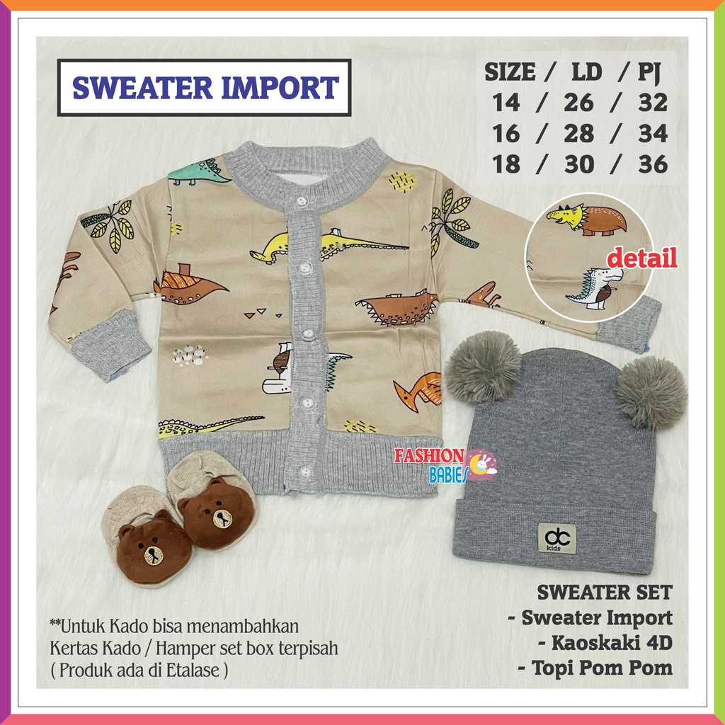 ❤ Fashionbabies ❤ SWEATER IMPORT KARAKTER SET / BISA CUSTOM