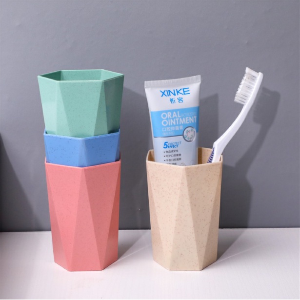 Gelas Jerami Gandum / Wheat Straw Glass / Toothbrush Cup / Gelas Jerami Gandum Ramah Lingkungan / Gelas / Cangkir Plastik Pastel Macaron Minum Teh, Kopi 300ml Tempat Sikat Gigi Souvenir Pernikahan / Ulang Tahun / Gelas Wheat Straw Kopi Mug Cangkir | Gelas