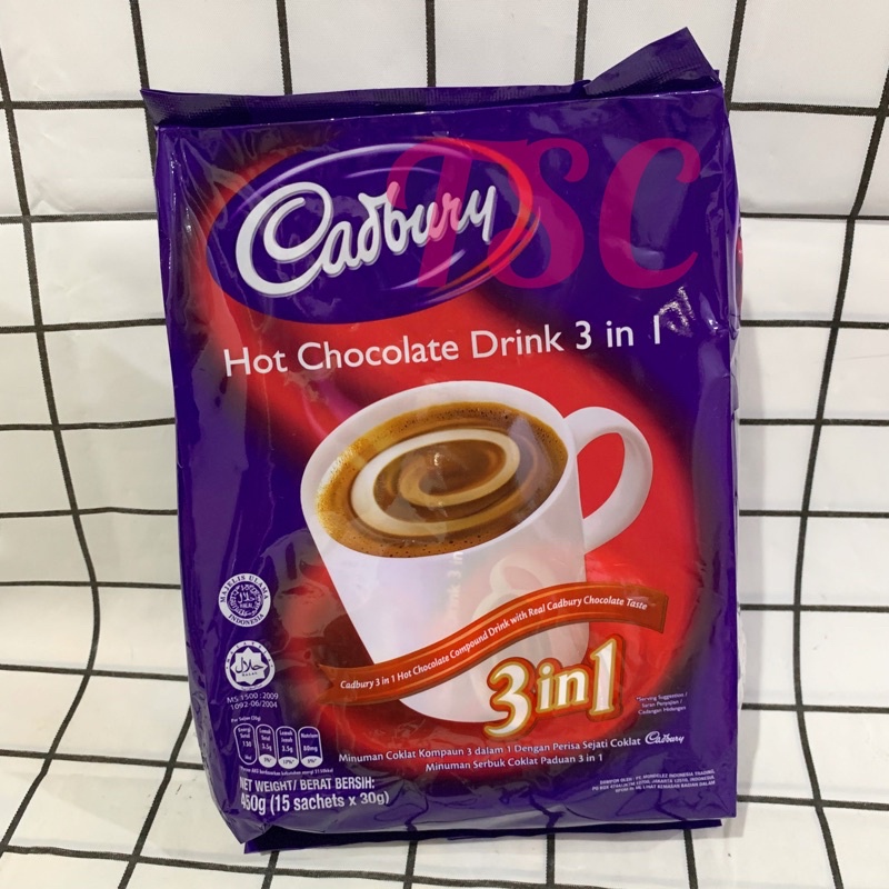 

Cadburry Hot Chocolate Drink 3 in 1 / Minuman Serbuk Coklat / Malaysia / Cokelat/ Cadbury