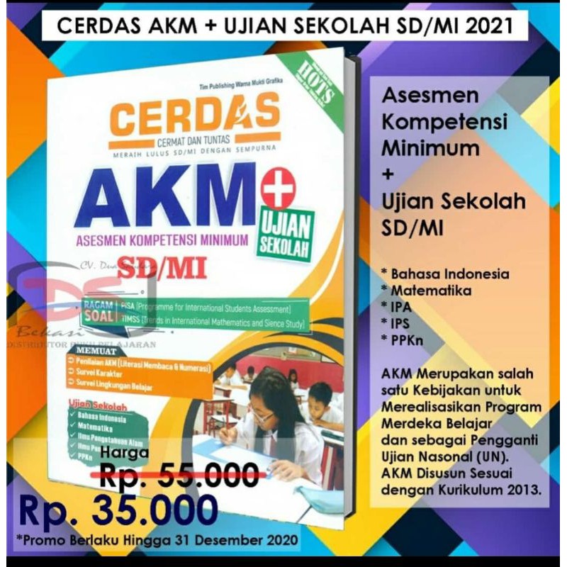 Buku Soal Akm Ujian Sekolah Untuk Sd Kelas 6 Shopee Indonesia