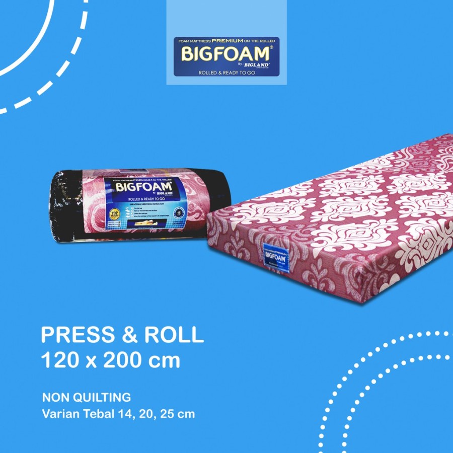 Kasur Busa Big Foam Premium 200 x 120 x 20 Quilting Press & Roll