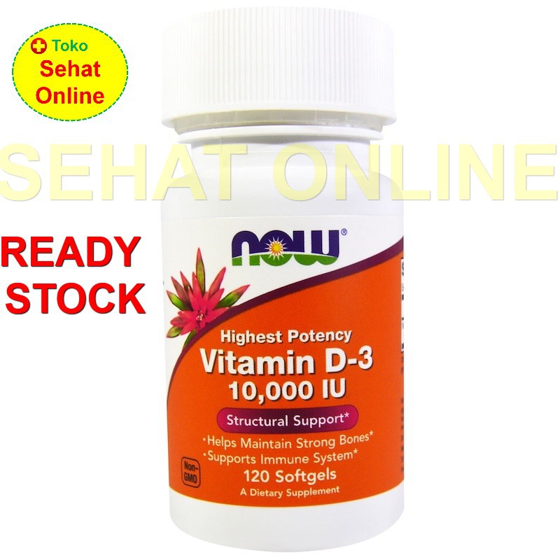 NOW Vitamin D3 10000 IU High Potency 120 Softgels