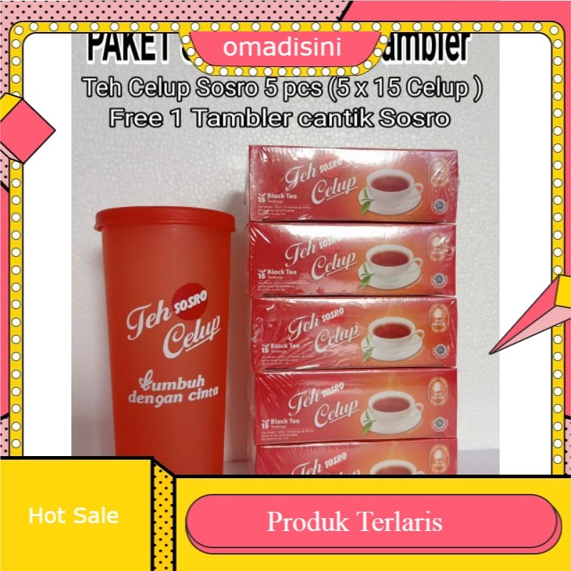 

Sosro Teh celup Paket teh sosro free gelas kaca thumbler plastik - omadisini