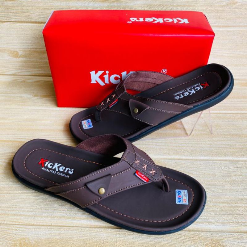 SANDAL JAPIT PRIA KULIT KICKERS | SANDAL JEPIT KICKERS | SANDAL KULIT PRIA