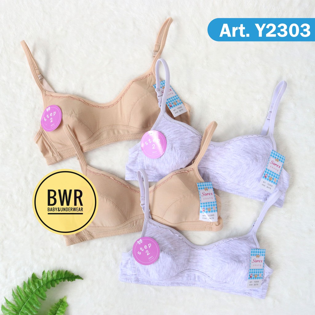 Bra Sorex Y2303 Young / Remaja Bh Sorex 2303 Step 2 Tanpa Busa Kawat Kait 2 PILIH WARNA | Bwr