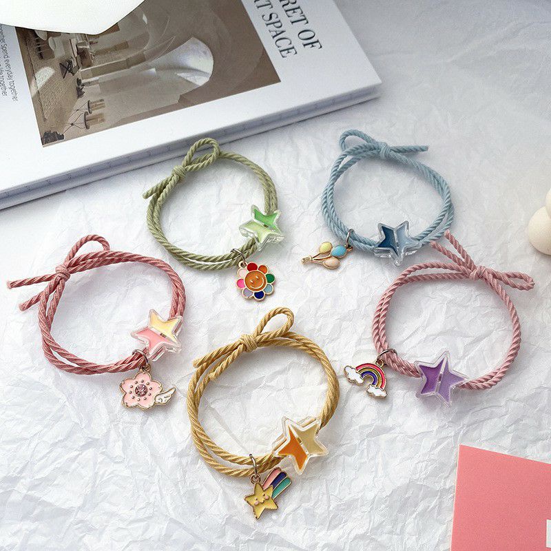 ~ PIYOSHI08 ~ Gelang Karet Aksesoris Wanita Motif Star Warna Warni AF197