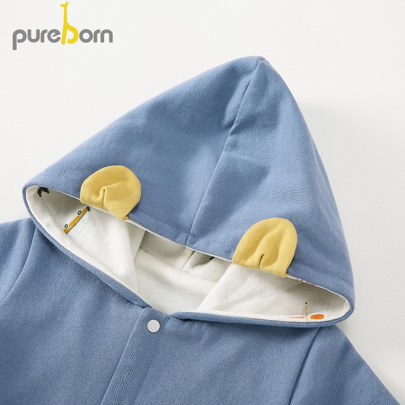 pureborn Infant Toddler Baby Boys Long Sleeve Hooded Jacket Warm Coat Outfit