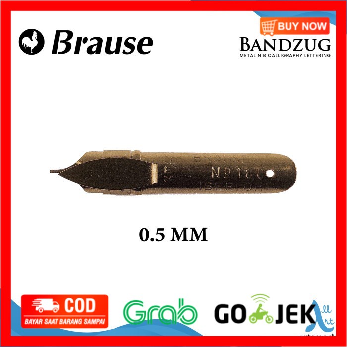 

(BISA COD) Mata Pena Kaligrafi Brause Bandzug Metal Nib Calligraphy Lettering - BANDZUG 0.5mm